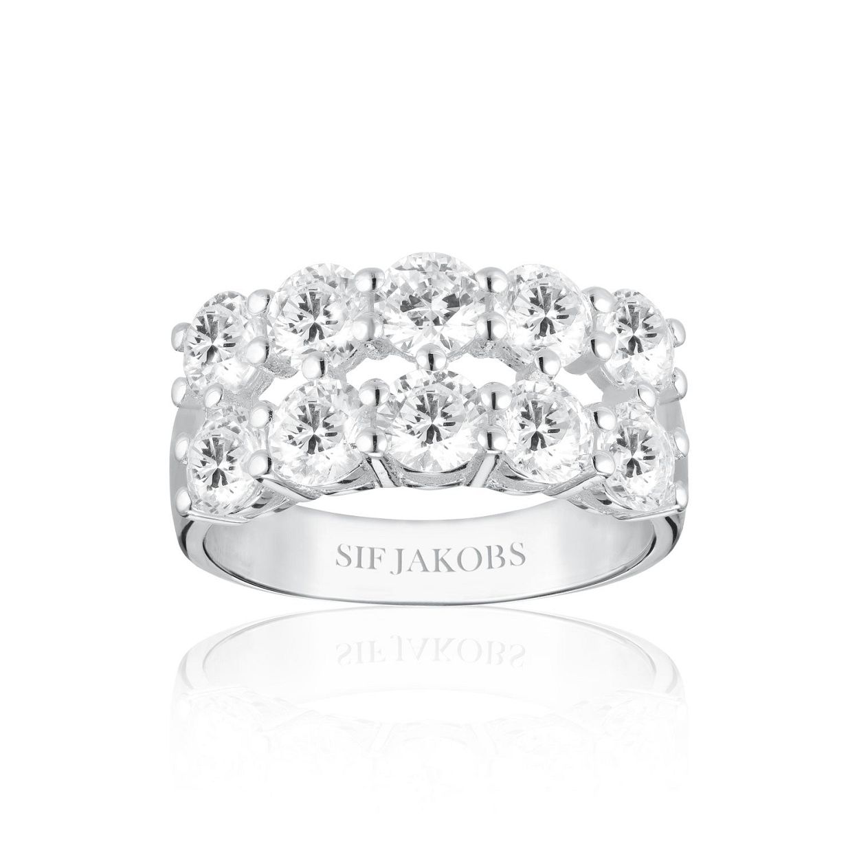 Sif Jakobs luxe zilveren ring met zirkonia's  SJ-R42128-CZ-SS-56
verkrijgbaar in diverse maten