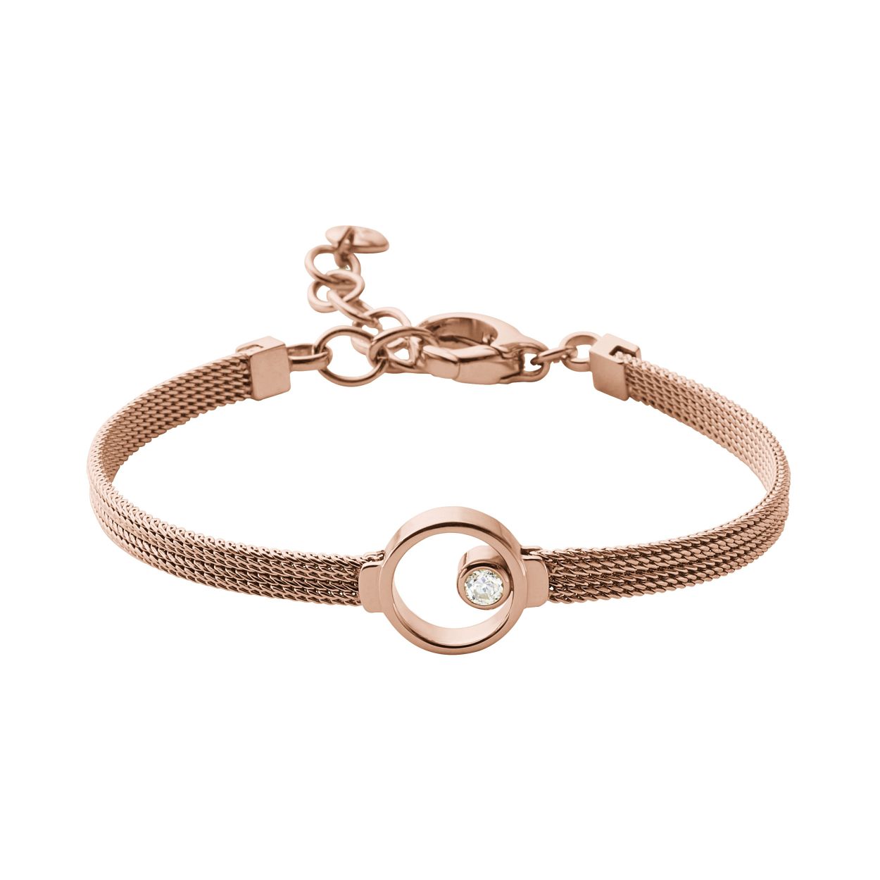 De prachtige minimalistische ontwerpstijl van Skagen vertolkt in prachtige sieraden. Vul uw collectie aan met één of meer van deze prachtige sieraden. Zoals deze prachtige Skagen Elin armband SKJ0851791, vervaardigd uit edelstaal en uitgevoerd in een stralende rosé gouden kleur. Het ontwerp van deze strakke armband heeft, net als de horloges van Skagen, de geweven stalen uitstraling in de band. De armband heeft een lengte van 16.5 -20.5 cm. In de armband is gebruikt gemaakt van stralende witte zirkonia om het model helemaal af te maken Als stijl en minimalistisch design u aanspreekt, dan zijn een van deze prachtige Skagen sieraden de ideale toevoeging op uw sieraden collectie!
