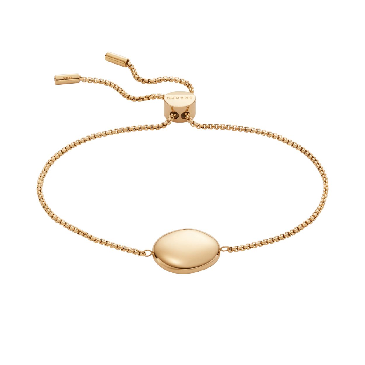 De SKAGEN ANJA PEBBLE SKJ1775710 Armband is een prachtig sieraad dat perfect is voor iedereen die op zoek is naar een stijlvolle toevoeging aan hun outfit. Deze armband is gemaakt van hoogwaardig staal en heeft een mooie goudkleurige afwerking die direct opvalt
