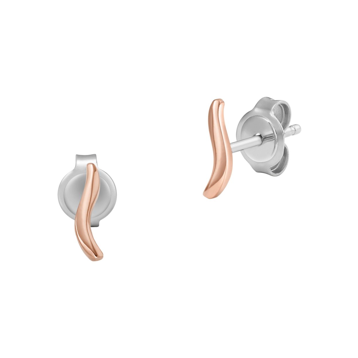 Deze wave oorknopjes zijn gemaakt van rosekleurig roestvrij staal. Deze zijn voorzien van postsluitingen.
