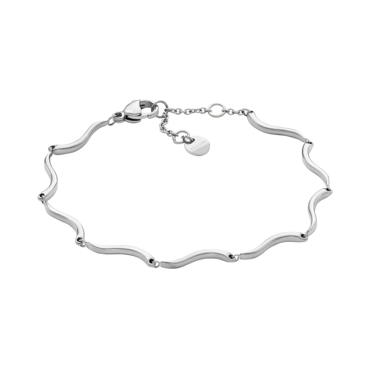 Dit SKAGEN ARMBAND KARIANA WAVES (SKJ1793040) is een elegante juweel gemaakt van roestvrij staal. Het weegt 5 gram en heeft een breedte van 3.6 mm. De zilverkleurige armband is 160 mm lang en sluit met een handige veersluiting. Ideaal om dagelijks te dragen voor een verfijnde en moderne uitstraling.