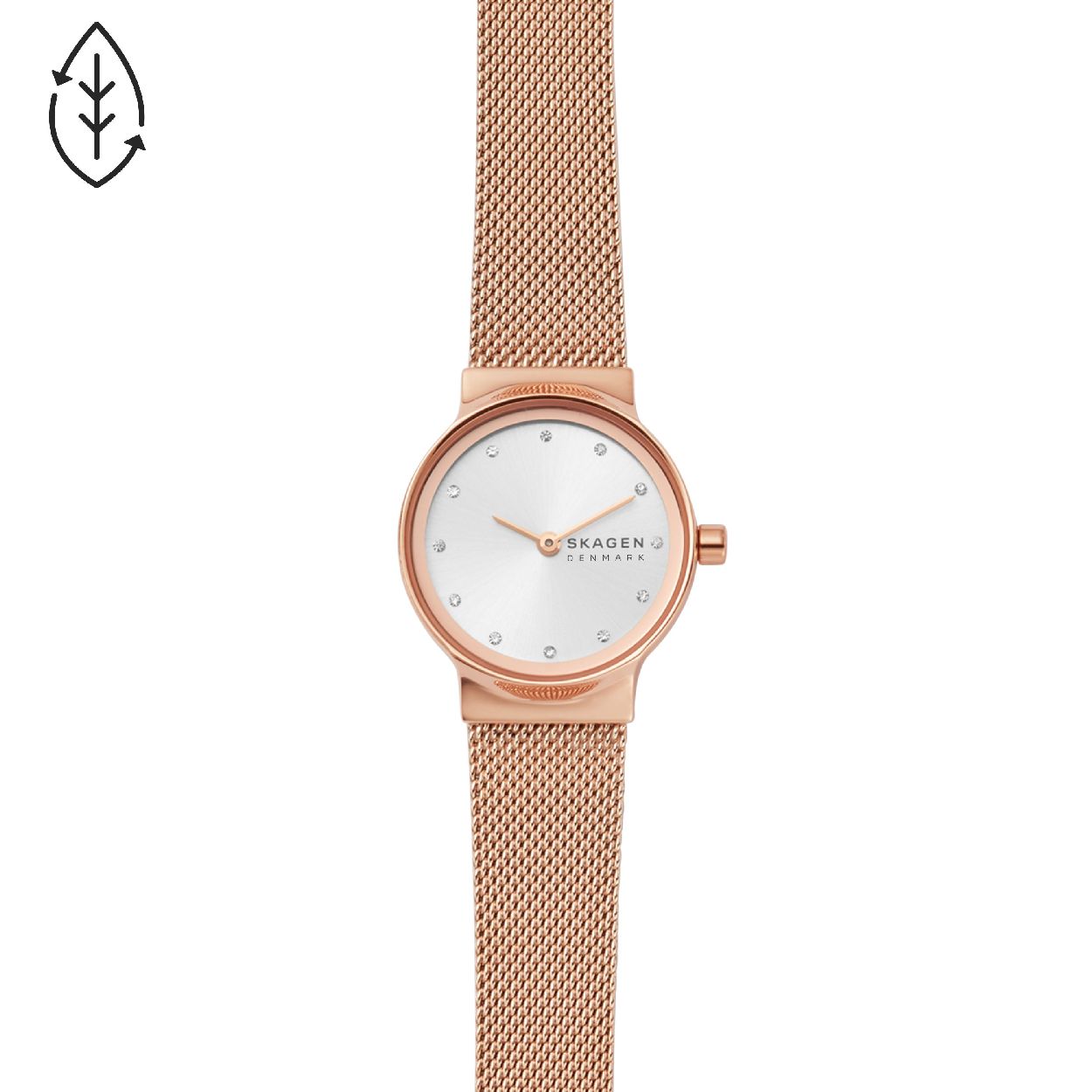 Dit dameshorloge is van het merk Skagen. Het is een  horloge met een band gemaakt van edelstaal . De diameter van de kast is 26 mm.
De verdere specificaties van het horloge zijn als volgt:
Bandbreedte (mm): 14
Kastmateriaal: edelstaal
Techniek: quartz