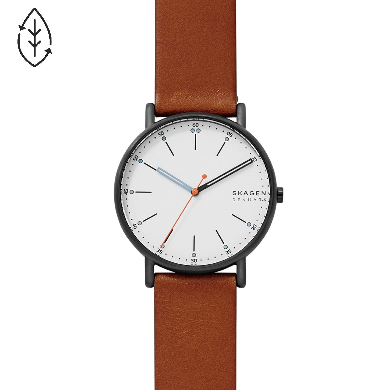Dit herenhorloge is van het merk Skagen. Het is een  horloge met een band gemaakt van leer. De diameter van de kast is 40 mm.
De verdere specificaties van het horloge zijn als volgt:
Bandbreedte (mm): 20
Kastmateriaal: edelstaal
Techniek: quartz