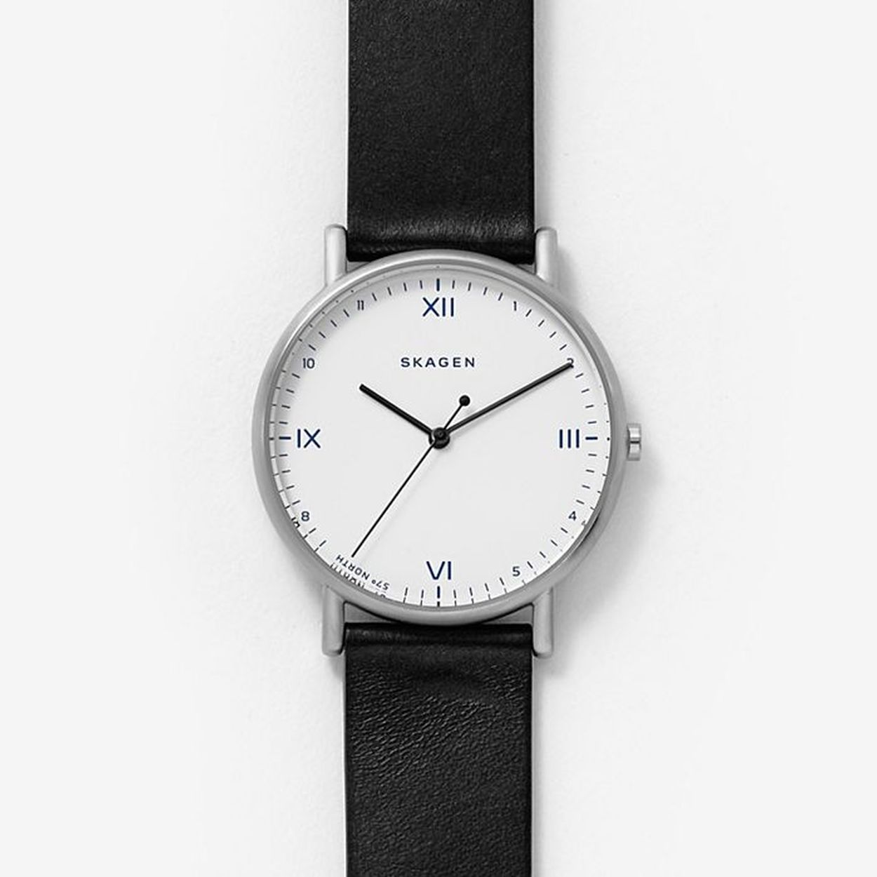 Stijlvol horloge met een zwarte leren band
