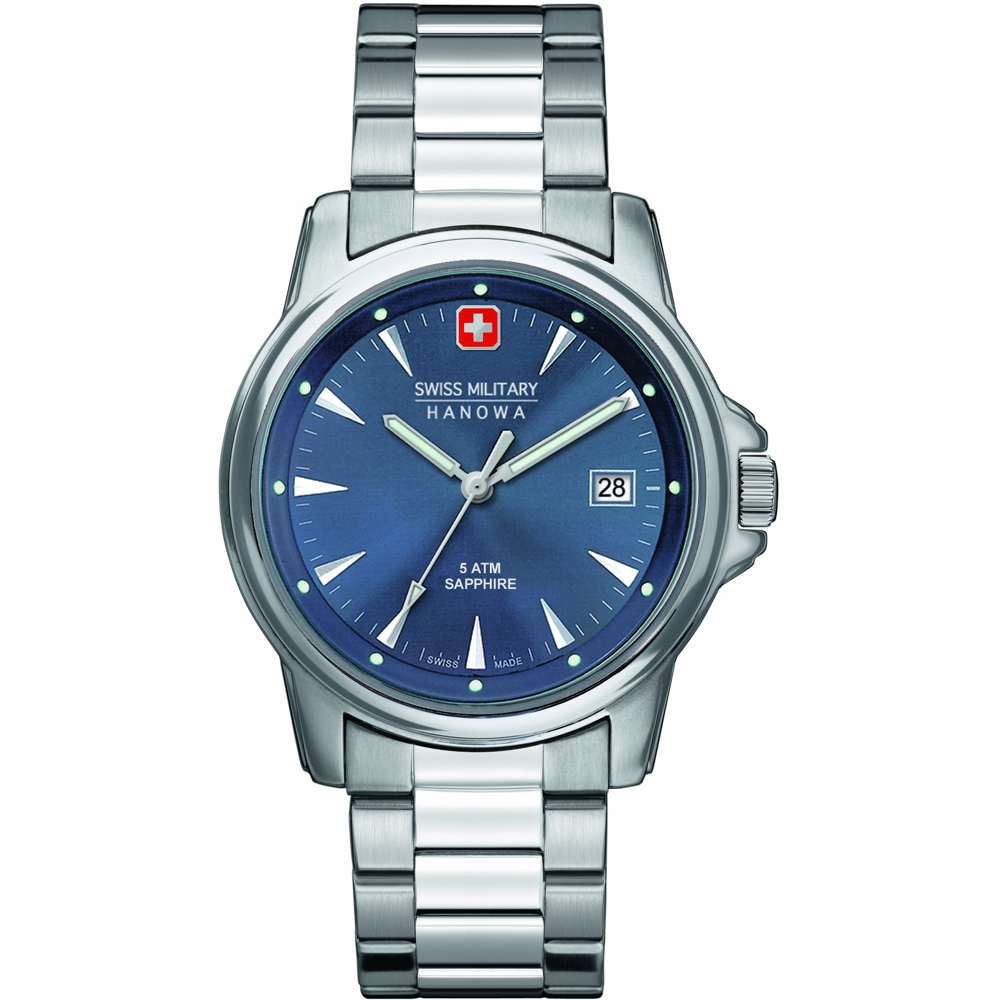 Dit is een horloge van het merk Swiss Military Hanowa gemaakt voor heren.
De specificaties zijn als volgt:
Kastmaat: 39 mm
Waterdichtheid: 5 ATM / 50 Meter / 165 Feet
Dit horloge heeft de volgende functies/eigenschappen:
Datumaanduiding