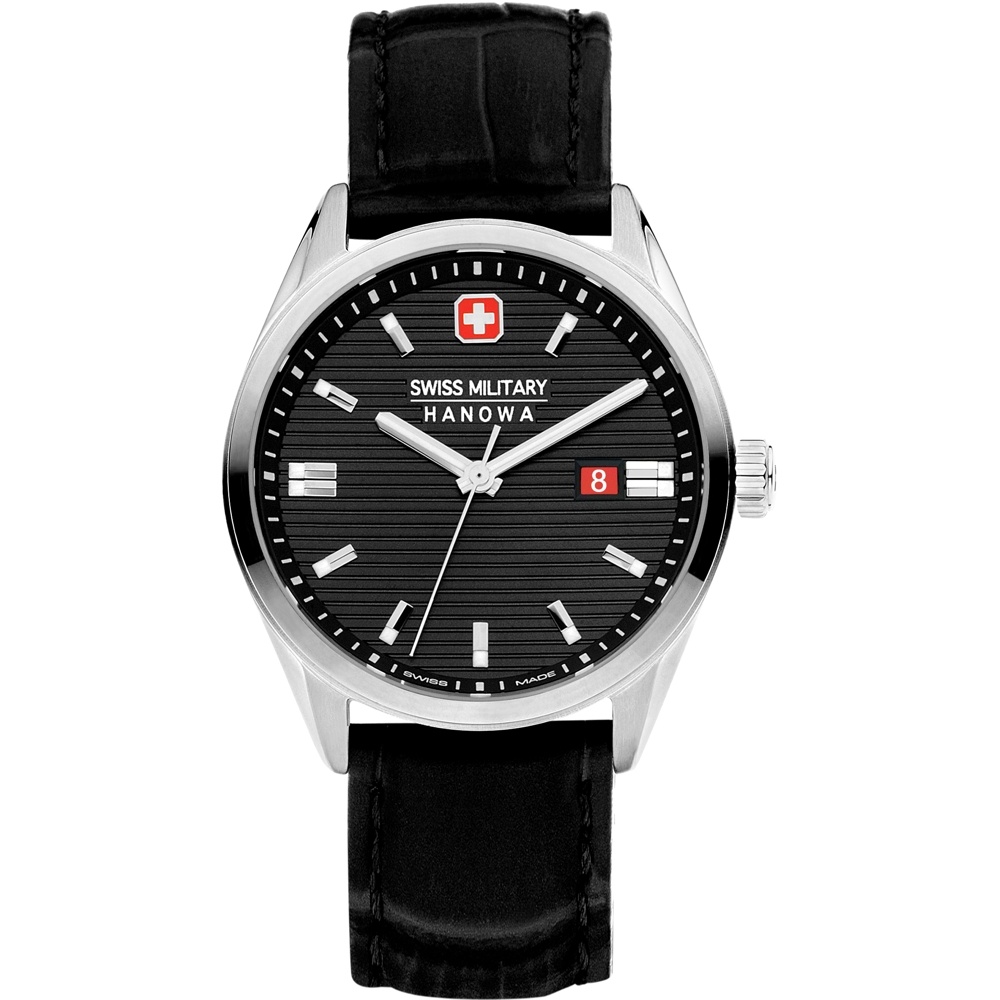 Dit is een horloge van het merk Swiss Military Hanowa gemaakt voor heren.
De specificaties zijn als volgt:
Kastmaat: 40
Waterdichtheid: 10 ATM / 100 Meter / 330 Feet
Dit horloge heeft de volgende functies/eigenschappen:
Datumaanduiding