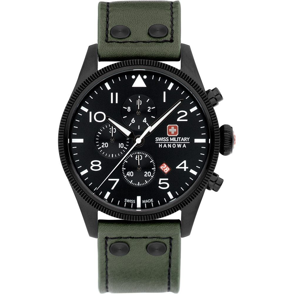 Dit is een horloge van het merk Swiss Military Hanowa gemaakt voor heren.
De specificaties zijn als volgt:
Kastmaat: 43
Waterdichtheid: 10 ATM / 100 Meter / 330 Feet
Dit horloge heeft de volgende functies/eigenschappen:
Chronograaf