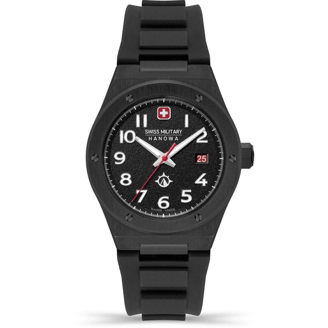 Dit is een horloge van het merk Swiss Military Hanowa. Dit horloge komt uit de serie Sonoran.

De specificaties van dit horloge zijn: 
Kast:
Kastmateriaal: Edelstaal
Kastkleur: zwart
Kastmaat: 43 mm
Wijzerplaatkleur: zwart

Band: 
Bandmateriaal: Silicone
Bandkleur: zwart

Overige specificaties:
Waterdichtheid: 10 ATM / 100 Meters / 330 Feet
Glassoort: Saffier kristal
