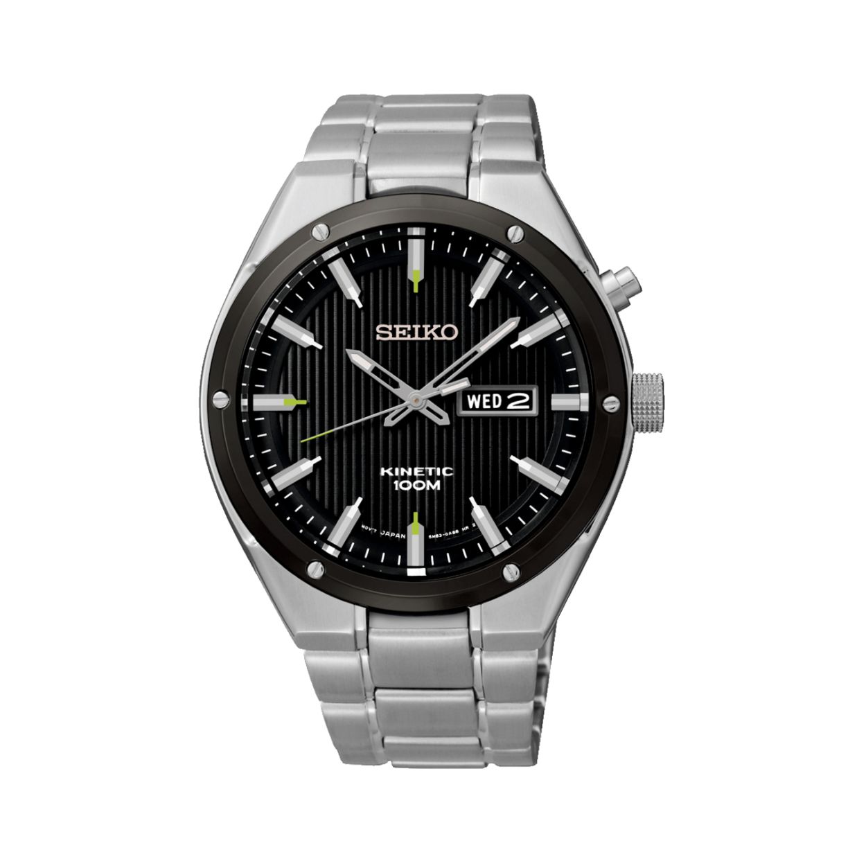 Dit herenhorloge is van het merk Seiko. Het is een analoog horloge gemaakt van staal. De diameter van de kast is 42.5 mm en de kast is 12.5 mm dik.
De verdere specificaties van het horloge zijn als volgt:
Glassoort: hardlex mineraal glas
Bandbreedte: 23
Kastmateriaal: staal
Waterdichtheid: 10 ATM
Techniek: kinetic