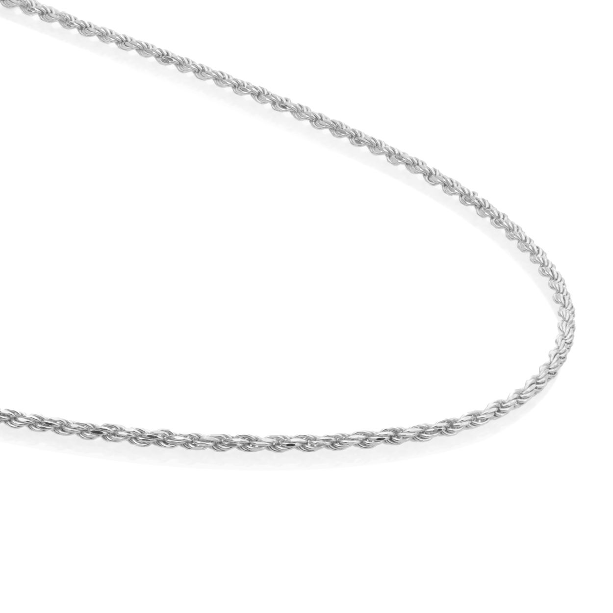 Collier - Touw ketting Rhodium verguld - Zilver - 50cm