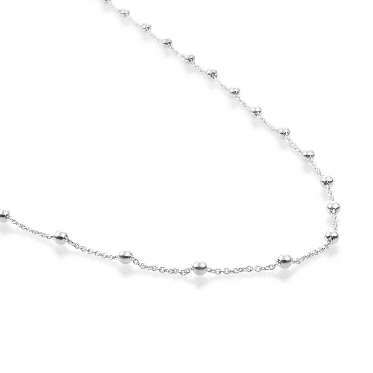 Sparkling Jewels. Bail chain rhodium plated. Silver