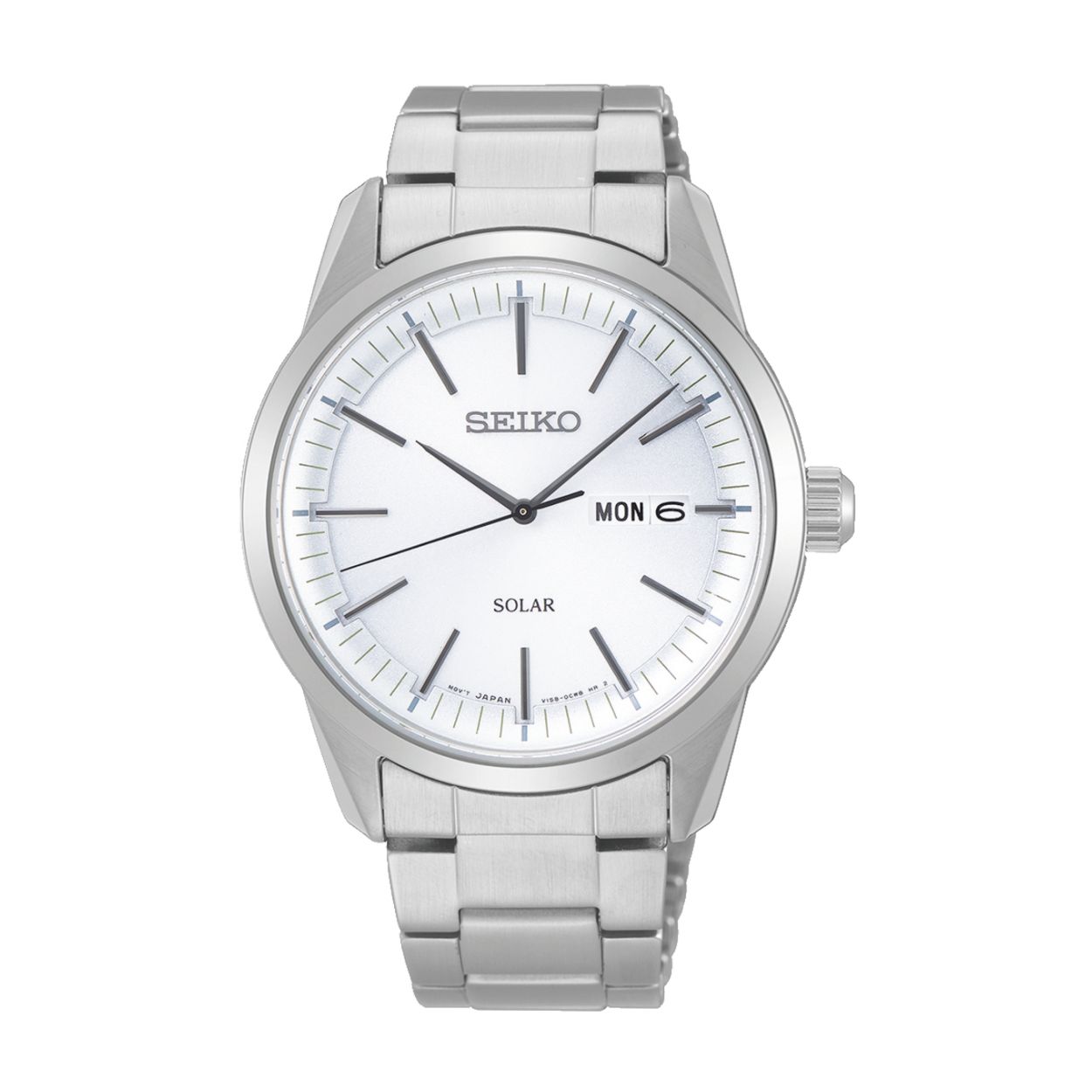 Dit herenhorloge is van het merk Seiko. Het is een analoog horloge gemaakt van staal. De diameter van de kast is 40 mm en de kast is 10 mm dik.
De verdere specificaties van het horloge zijn als volgt:
Glassoort: saffier glas
Bandbreedte: 20
Kastmateriaal: staal
Waterdichtheid: 10 ATM
Techniek: solar