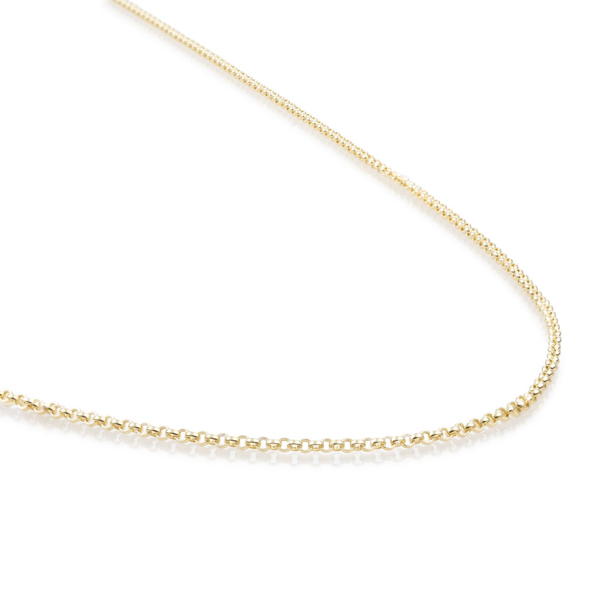 Collier - Loop ketting Goud verguld - Zilver - 70cm