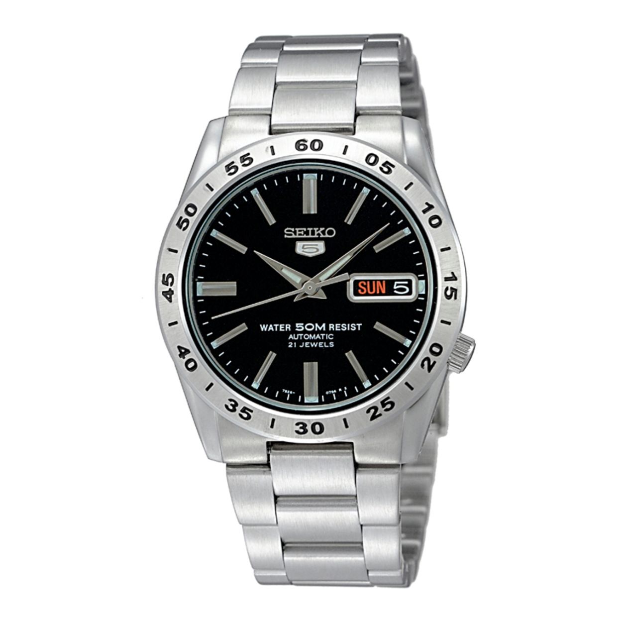 Dit herenhorloge is van het merk Seiko. Het is een analoog horloge gemaakt van staal. De diameter van de kast is 37 mm en de kast is 12 mm dik.
De verdere specificaties van het horloge zijn als volgt:
Glassoort: hardlex mineraal glas
Bandbreedte: 20
Kastmateriaal: staal
Waterdichtheid: 5 ATM
Techniek: automaat