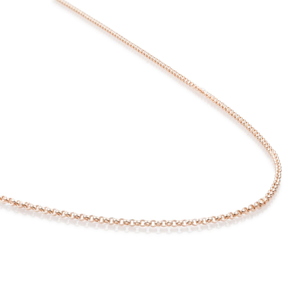 Collier - Loop ketting Rosegoud verguld - Zilver - 90cm