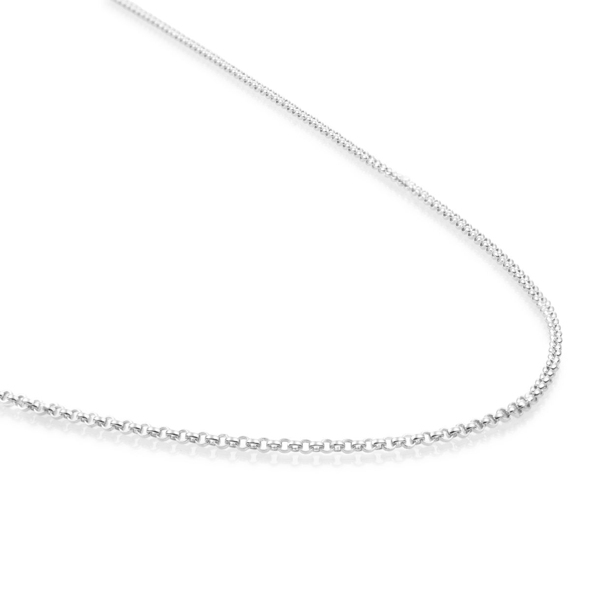 Collier - Loop ketting Rhodium verguld - Zilver - 60cm