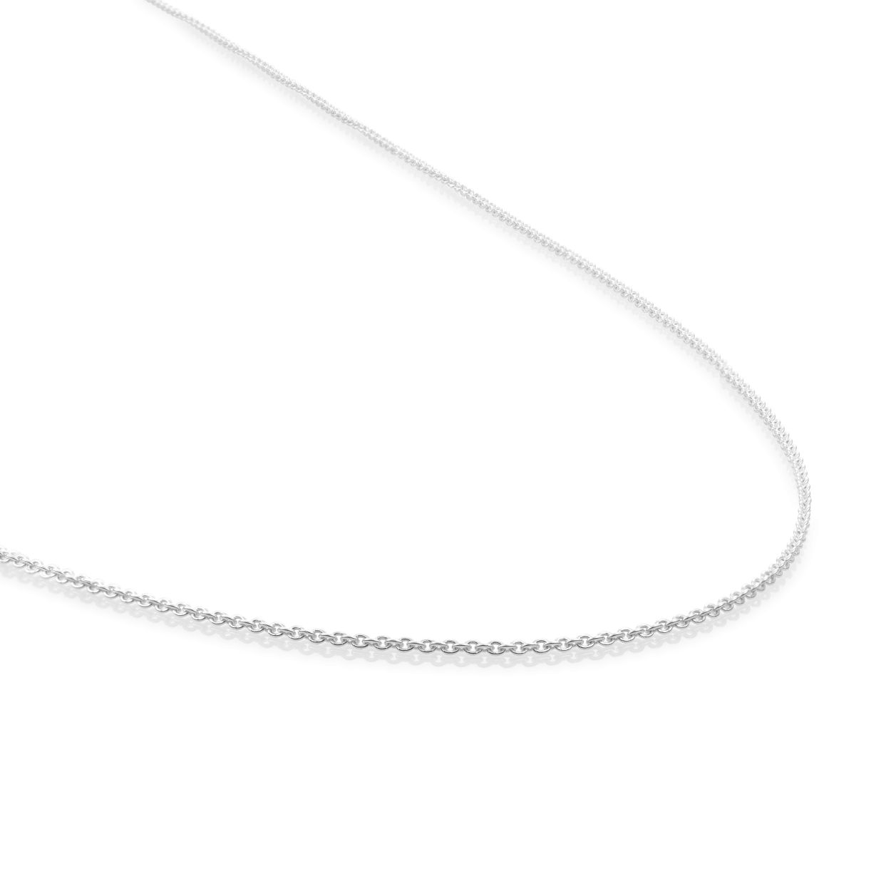 Collier - Ankerketting Rhodium verguld - Zilver - 80cm