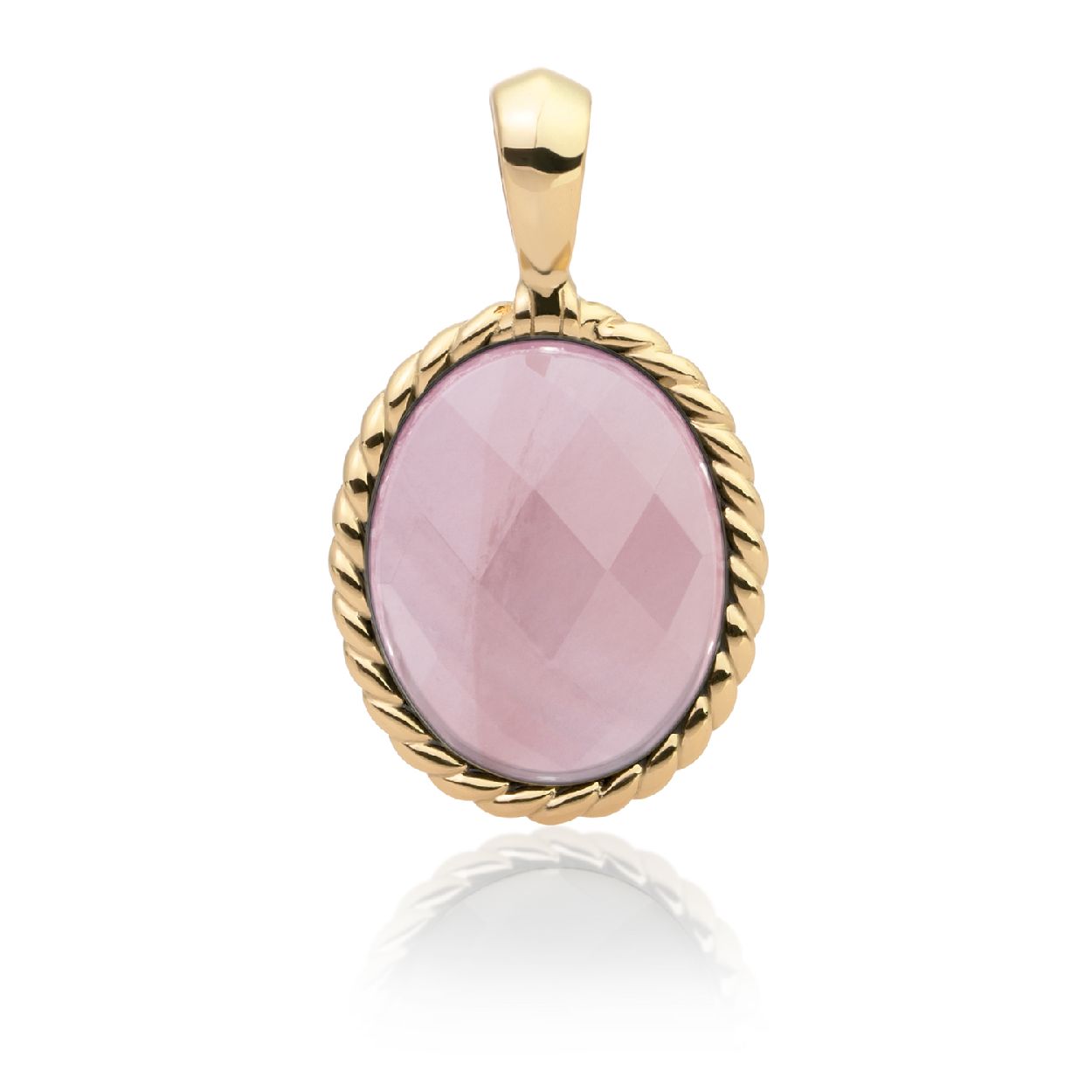 Hanger - Goud - Rose Quartz Twist