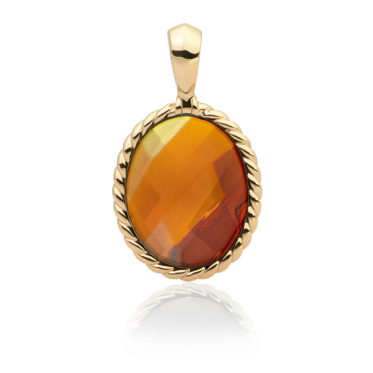 Hanger - Goud - Citrien Quartz Twist