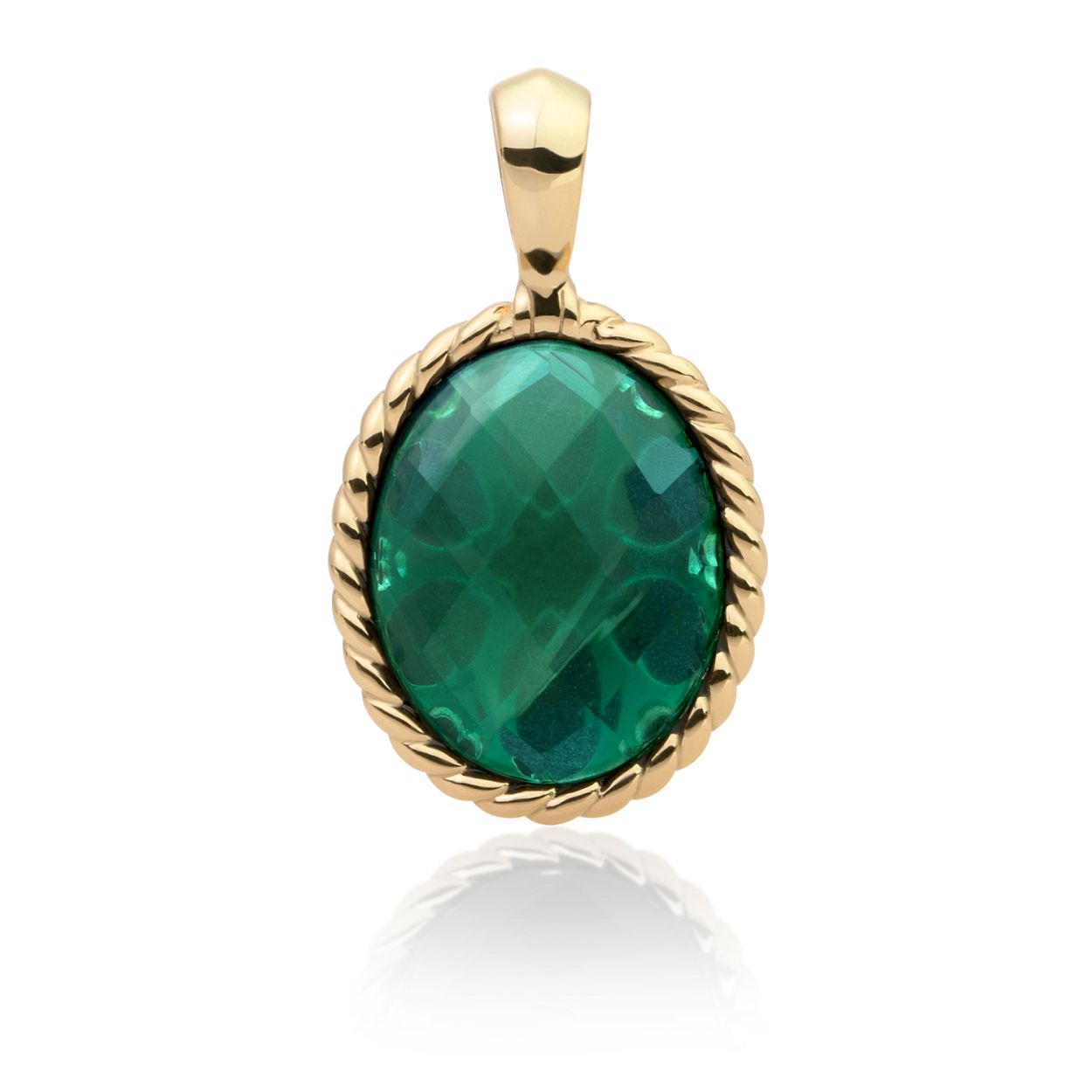 Kettinghanger - Goud - Petrol Green Quartz Twist