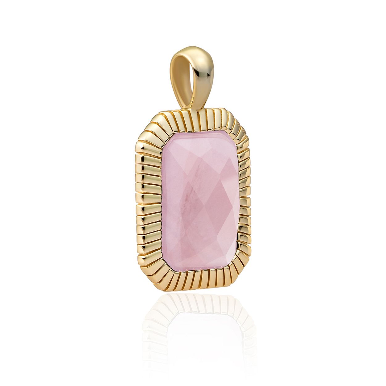 Dit is een hanger van het merk Sparkling Jewels Baguette pendant - Rose Quartz