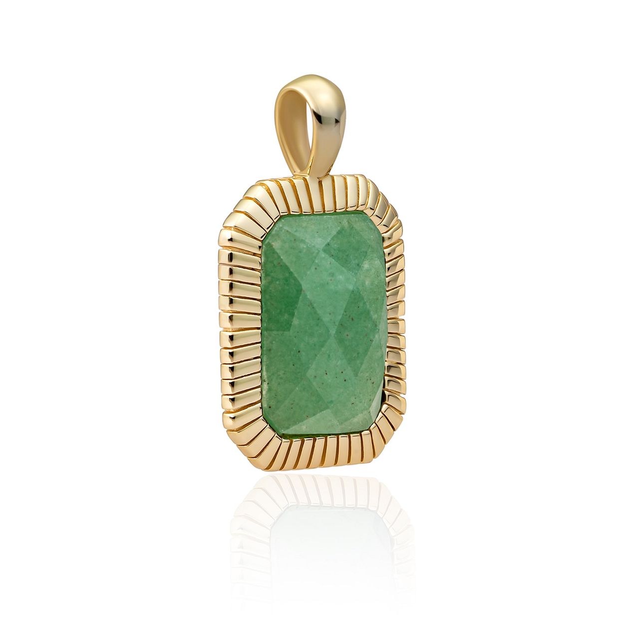 GREEN ONYX BAQUETTE AMULET