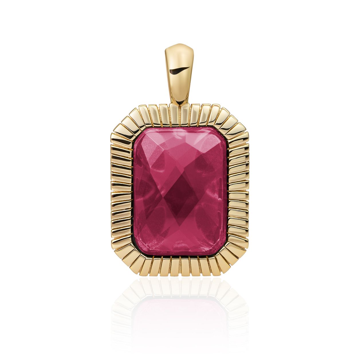 Kettinghanger - Goud - Fuchsia Quartz Baguette