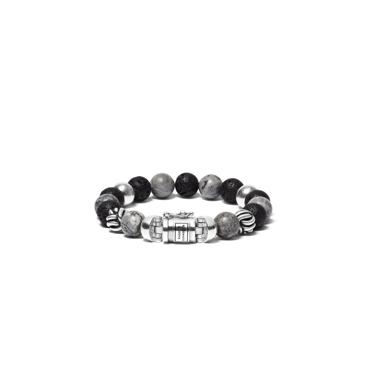 Buddha to Buddha - Spirit Bead Mix Grey Picasso Jasper 188MG G maat: 23cm - 001J011883607