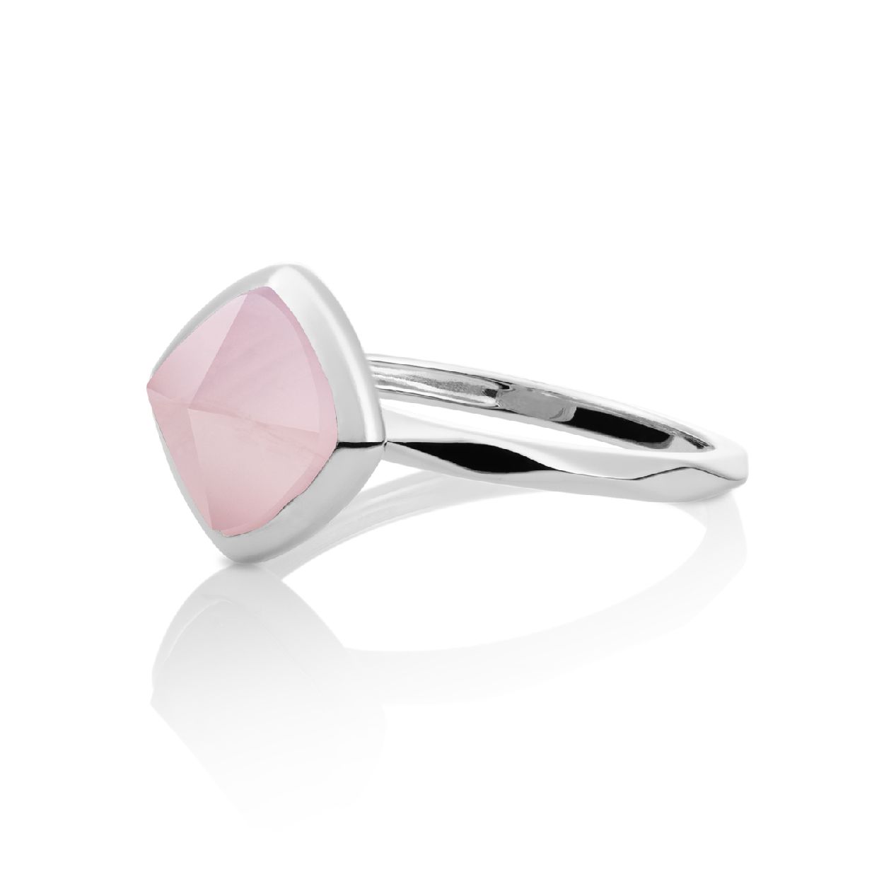 Ring - Zilver - Rose Quartz - 52