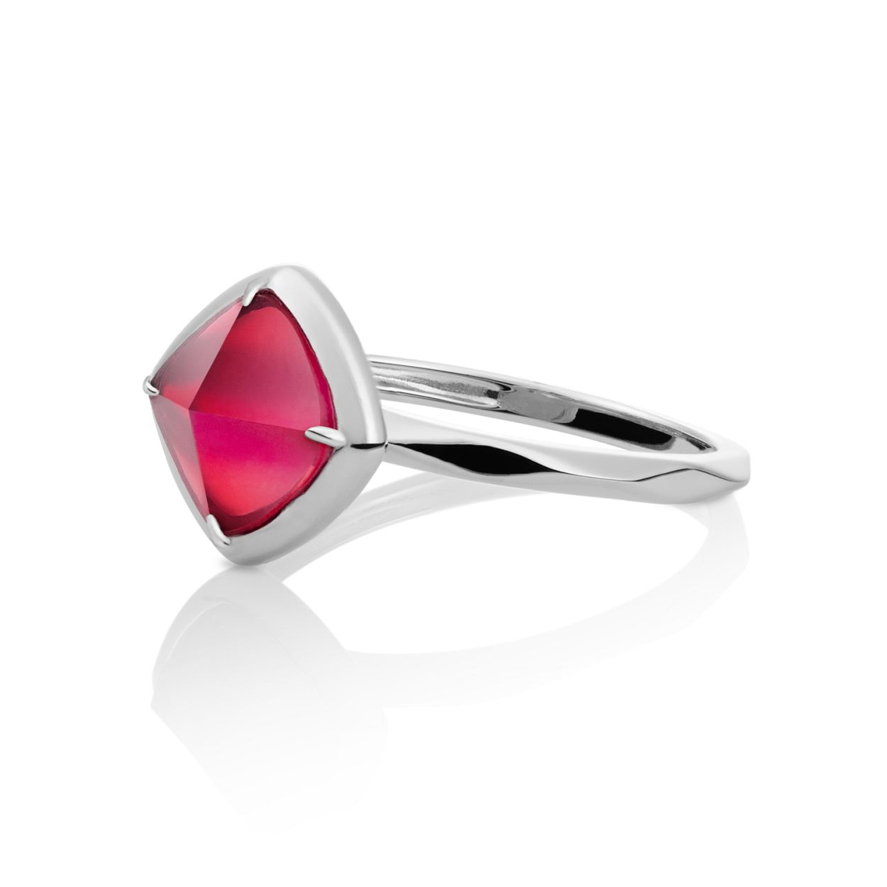 Ring - Zilver - Fuchsia Quartz Edge - 56