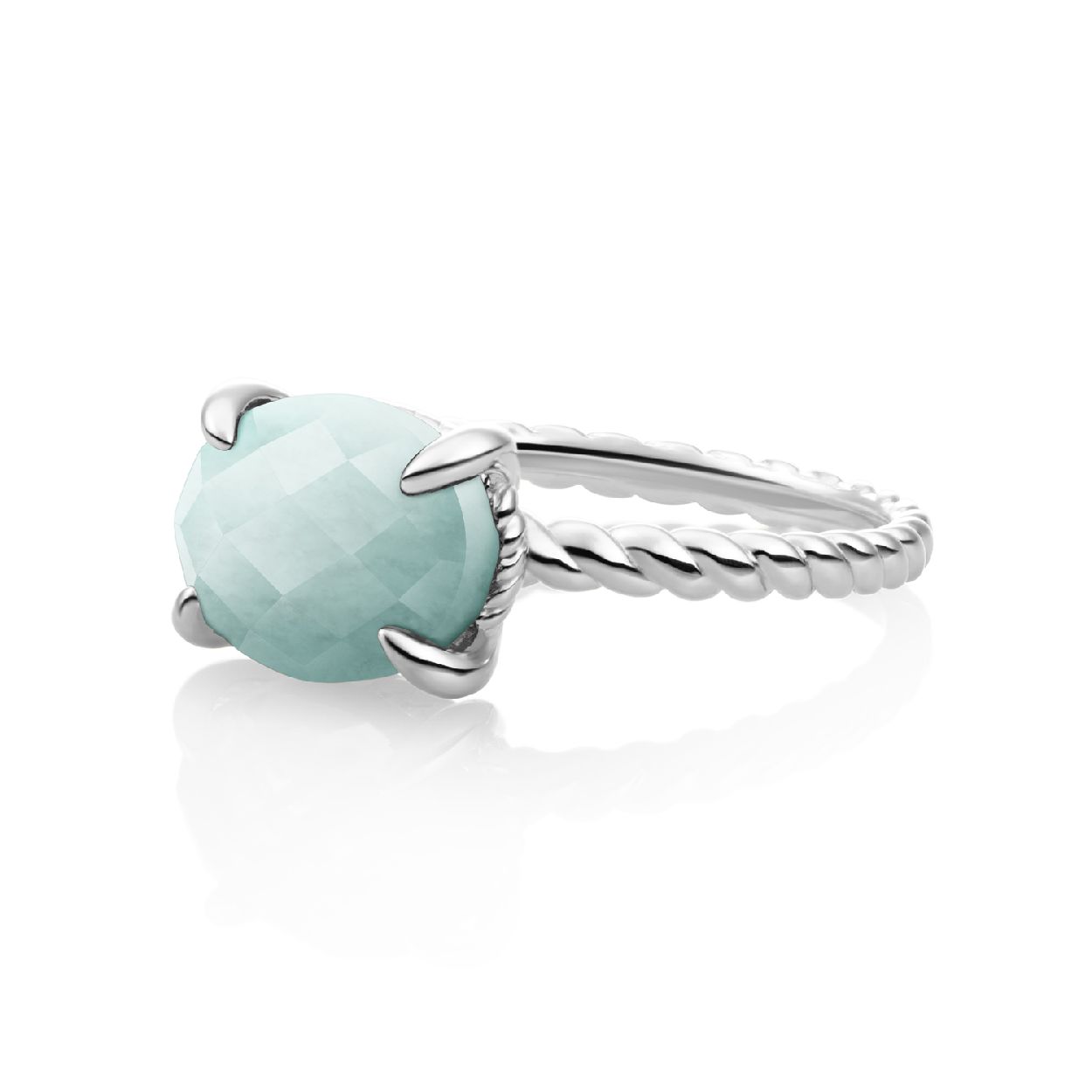 Ring - Zilver - Amazoniet Twist - 52