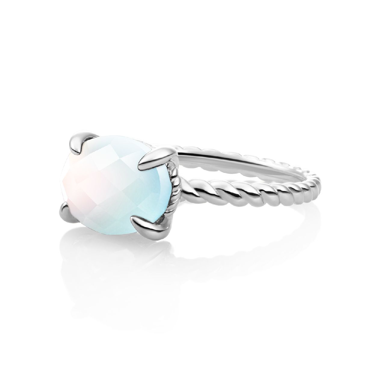 Ring - Zilver - Opaliet Twist - 56