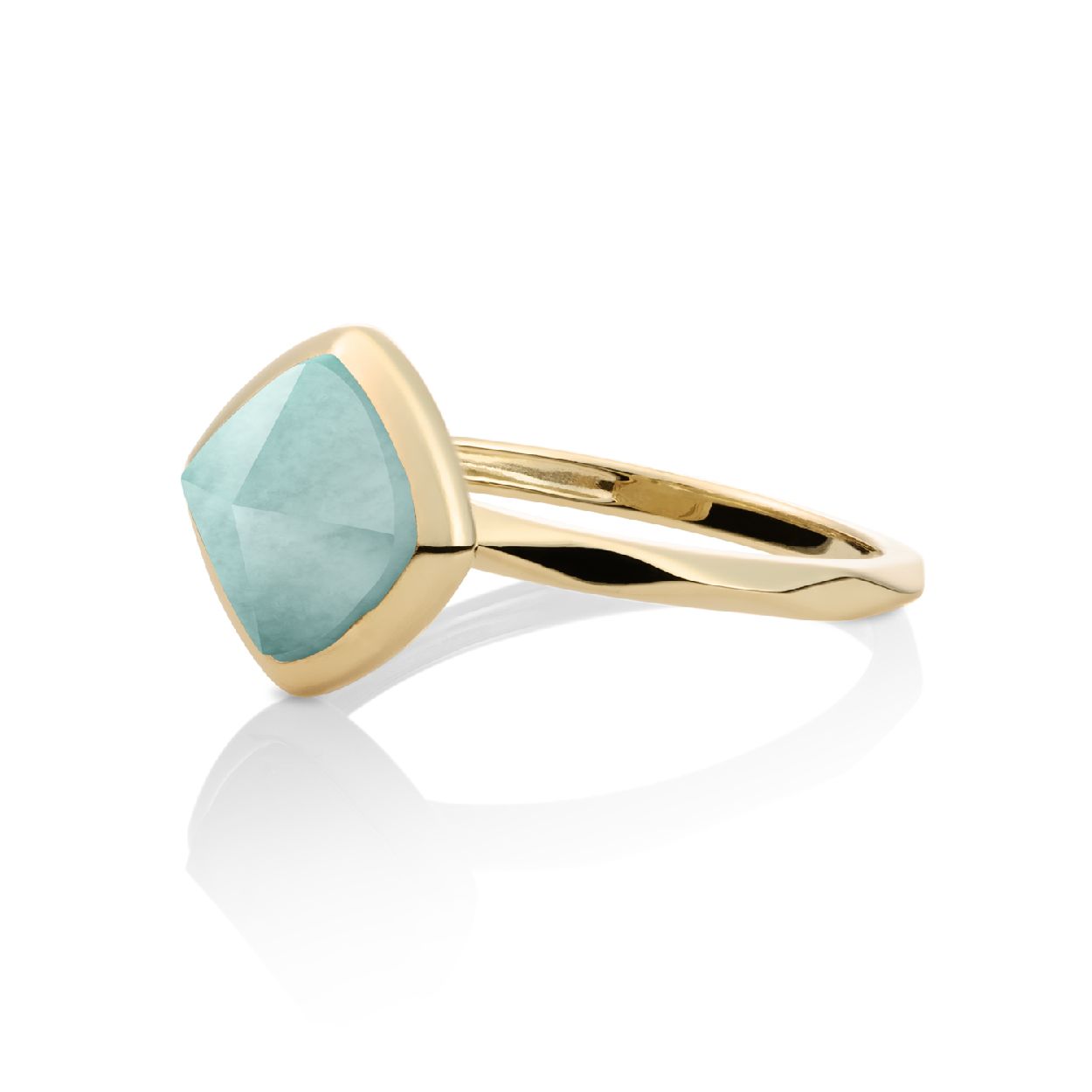 Ring - 9k Goud - Amazoniet - 54