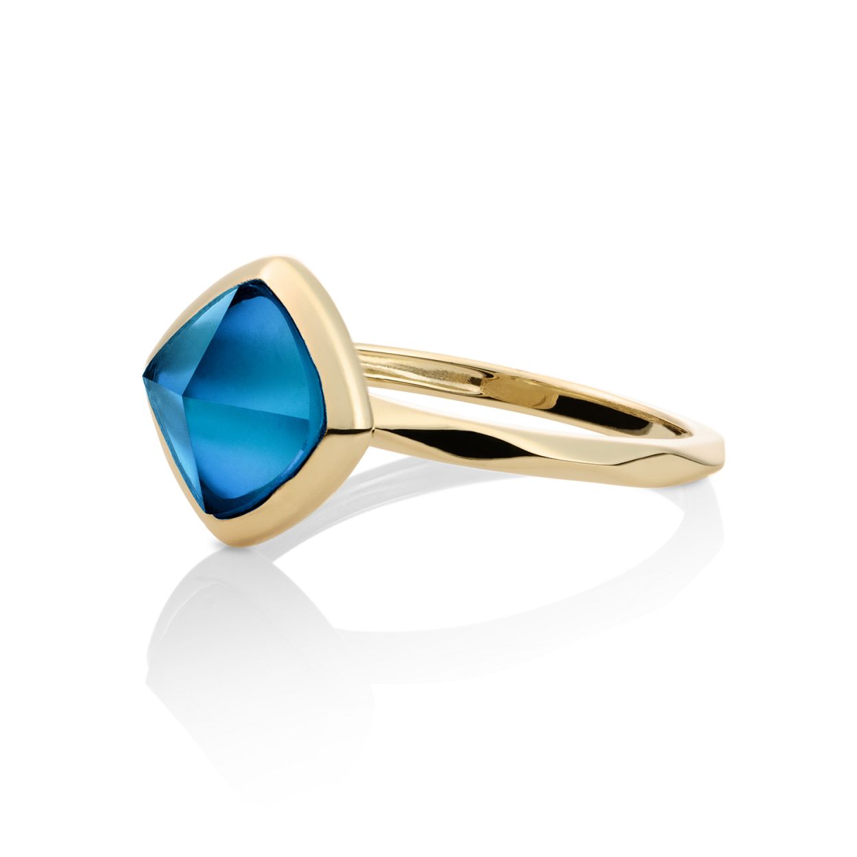 Ring 9krt Gold Labradorite  Edge maat 54