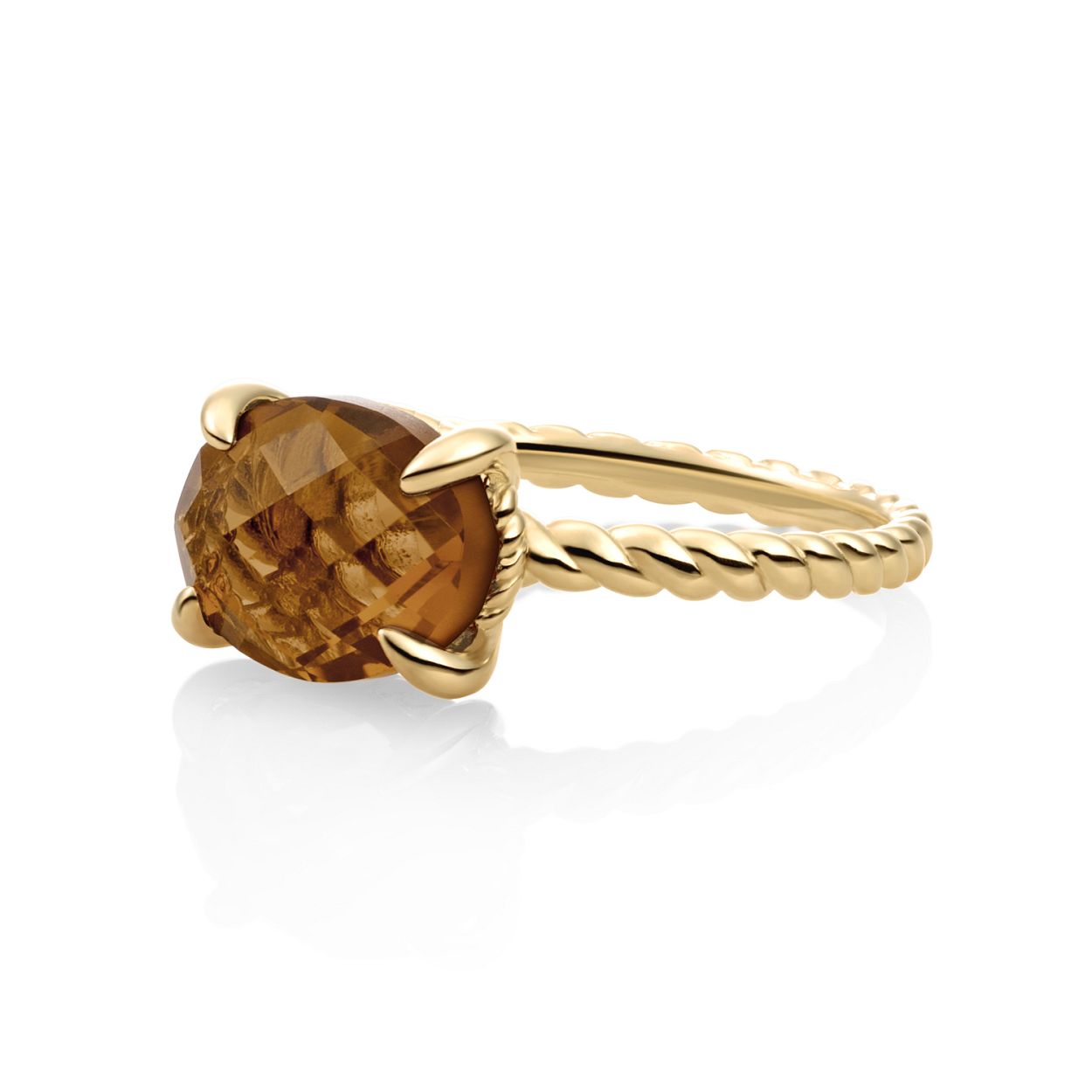 SPARKLING JEWELS 9KT RING SMOKEY QUARTZ GOLD