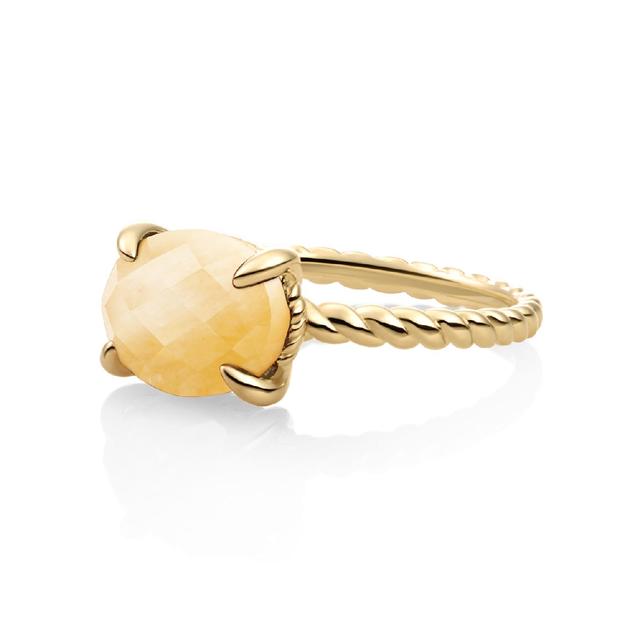 Ring - 9k Goud - Geel Jade Twist - 54