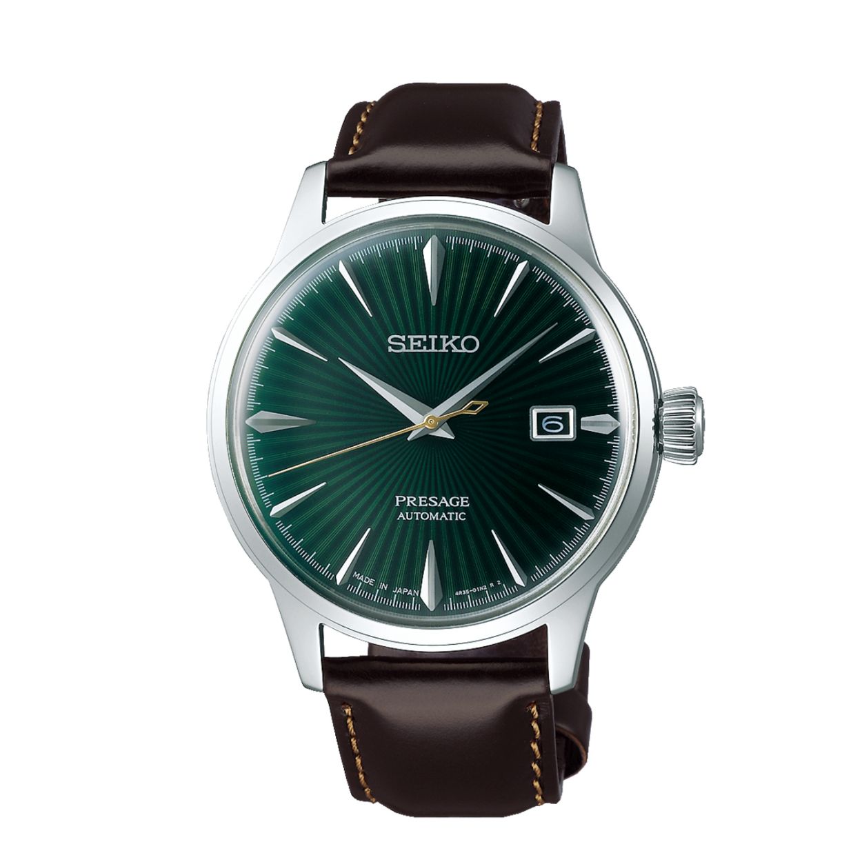 Dit herenhorloge is van het merk Seiko. Het is een analoog horloge gemaakt van leer. De diameter van de kast is 40.5 mm en de kast is 12 mm dik.
De verdere specificaties van het horloge zijn als volgt:
Glassoort: hardlex mineraal glas
Bandbreedte: 18
Kastmateriaal: staal
Waterdichtheid: 5 ATM
Techniek: automaat