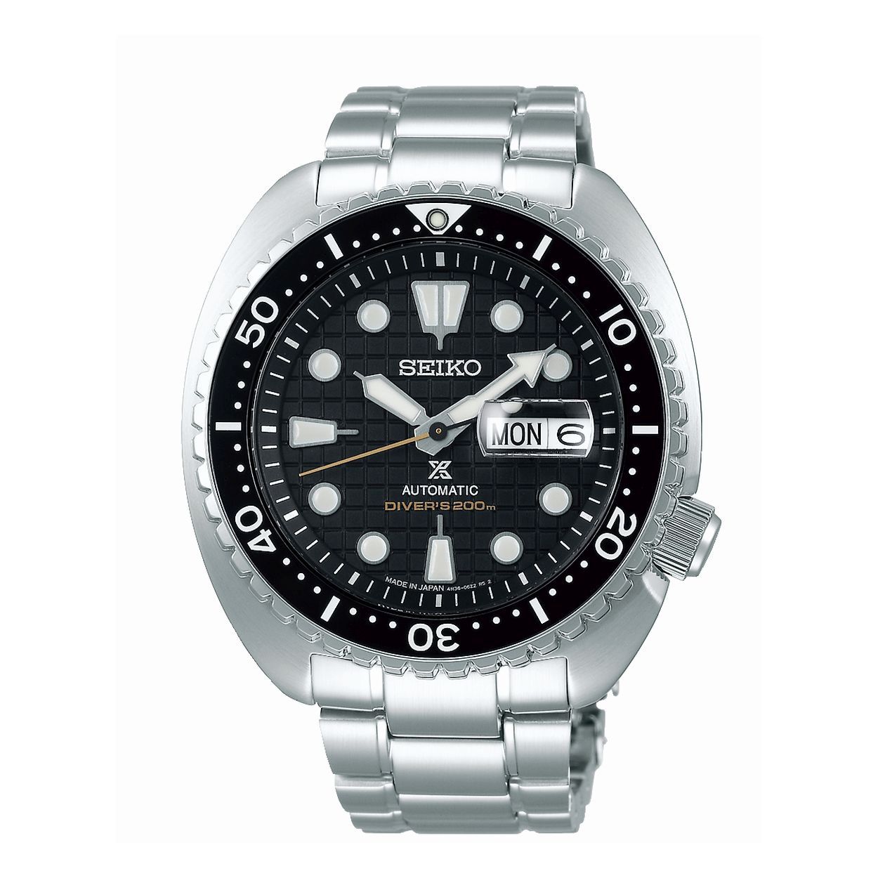 Dit herenhorloge is van het merk Seiko. Het is een analoog horloge gemaakt van staal. De diameter van de kast is 45 mm en de kast is 13.5 mm dik.
De verdere specificaties van het horloge zijn als volgt:
Glassoort: saffier glas
Bandbreedte: 22
Kastmateriaal: staal
Waterdichtheid: 30 ATM
Techniek: automaat