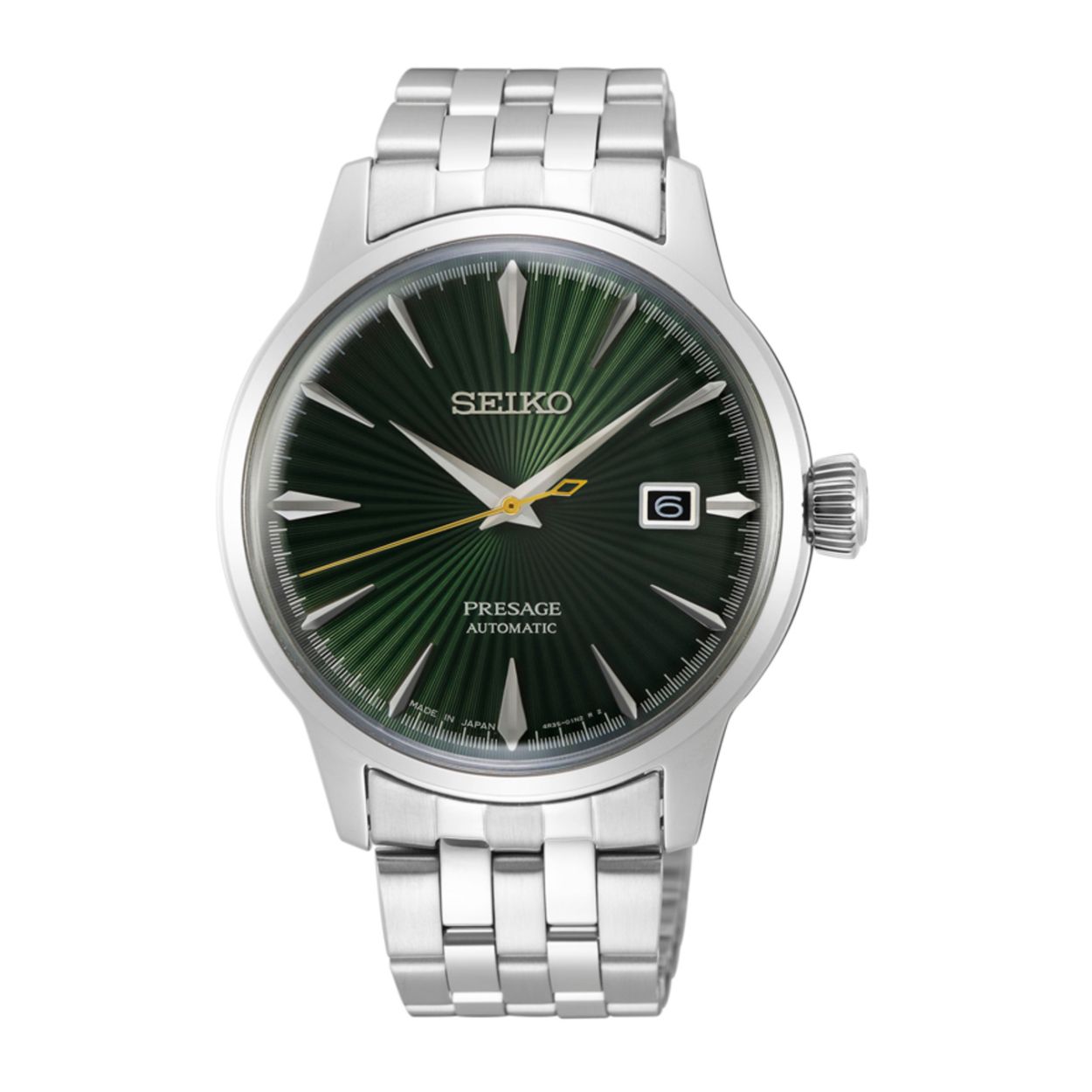 Seiko Presage SRPE15J1 Heren Horloge

- Behuizing gemaakt van roestvast staal, in de kleur staal
- Horlogeband gemaakt van roestvast staal, in de kleur staal, met vlinder- of vouwsluiting
- Automatisch uurwerk
- Datum weergave
- Voorzien van mineraalglas, krasbestendig
- 5 ATM waterdicht, geschikt om mee te douchen.
- Breedte van de behuizing is 40.5 mm
- Dikte van de behuizing is 11.8 mm

Wordt geleverd in originele Seiko Presage horlogedoos en 3 jaar offiële garantie.