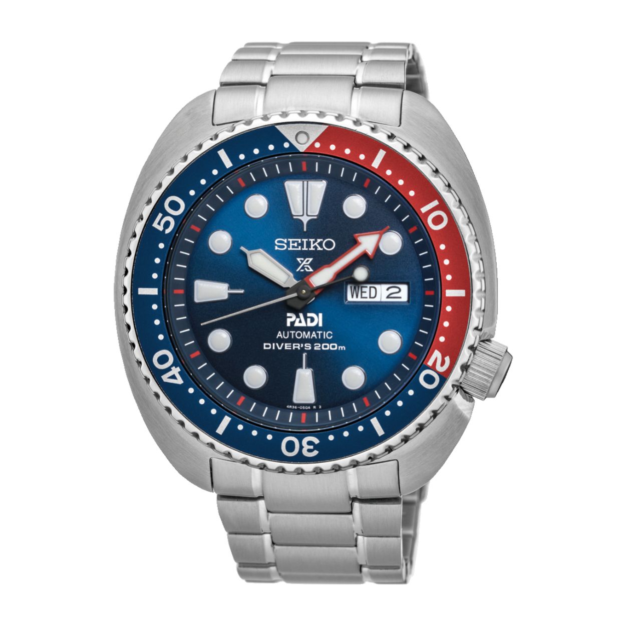 Dit herenhorloge is van het merk Seiko. Het is een analoog horloge gemaakt van staal. De diameter van de kast is 45 mm en de kast is 13 mm dik.
De verdere specificaties van het horloge zijn als volgt:
Glassoort: hardlex mineraal glas
Bandbreedte: 22
Kastmateriaal: staal
Waterdichtheid: 20 ATM
Techniek: automaat
