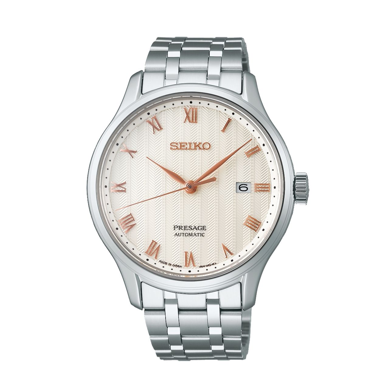 Dit herenhorloge is van het merk Seiko. Het is een analoog horloge gemaakt van staal. De diameter van de kast is 41.7 mm en de kast is 12 mm dik.
De verdere specificaties van het horloge zijn als volgt:
Glassoort: saffier glas
Bandbreedte: 18
Kastmateriaal: staal
Waterdichtheid: 3 ATM
Techniek: automaat
