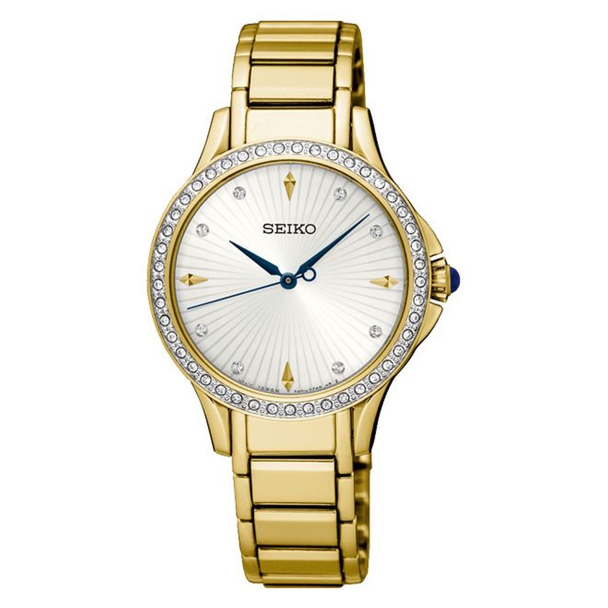 Seiko dames horloge edelstaal band DOUBLE swarovski SRZ488P1