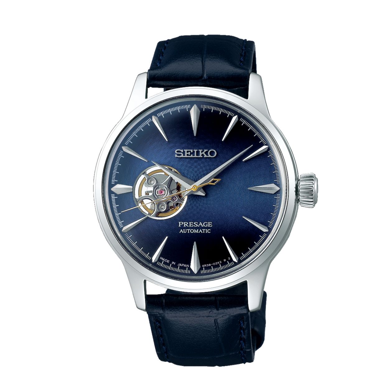 Kaliber 4R38
Het 4R38 Seiko kaliber is een mechanisch kaliber. Het horloge laadt zich tijdens het dragen automatisch op door het omzetten van de arm- en polsbewegingen van de drager in energie. Beweging van het horloge zorgt ervoor dat de hoofdveer van het horloge wordt opgewonden. Deze veer is de energiebron. Handopwinding is ook mogelijk. Wanneer het horloge volledig is opgeladen heeft het een energiereserve van ca. 41 uur. Het tikgetal van deze automaat is 21.600 per uur en het horloge heeft 24 jewels. Het 4R kaliber wordt volledig in-house vervaardigd.

Een mechanisch horloge functioneert zonder batterij en kent een grotere afwijking dan Quartz, Kinetic of Spring Drive horloges. Bijvoorbeeld: -15/+25sec per dag.