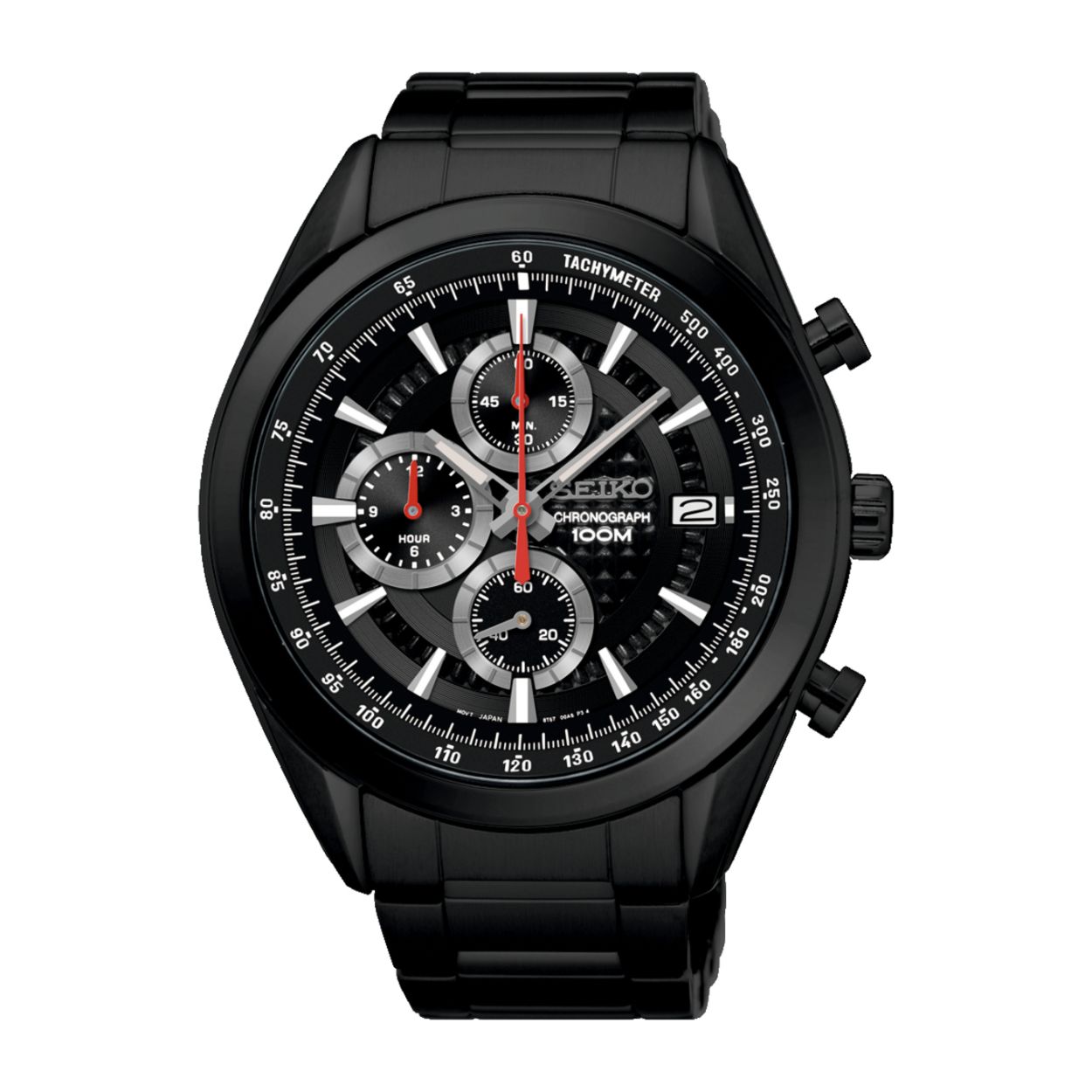 Dit herenhorloge is van het merk Seiko. Het is een chronograaf horloge gemaakt van hardcoated staal. De diameter van de kast is 44.9 mm en de kast is 12.1 mm dik.
De verdere specificaties van het horloge zijn als volgt:
Glassoort: hardlex mineraal glas
Bandbreedte: 20
Kastmateriaal: hardcoated staal
Waterdichtheid: 10 ATM
Techniek: quartz