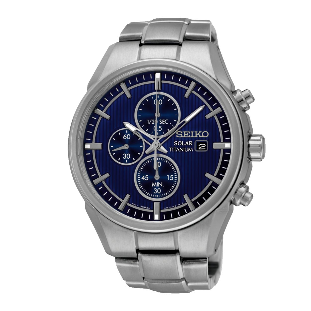 Dit herenhorloge is van het merk Seiko. Het is een chronograaf horloge gemaakt van titanium. De diameter van de kast is 41.6 mm en de kast is 14.5 mm dik.
De verdere specificaties van het horloge zijn als volgt:
Glassoort: hardlex mineraal glas
Bandbreedte: 18
Kastmateriaal: titanium
Waterdichtheid: 10 ATM
Techniek: quartz