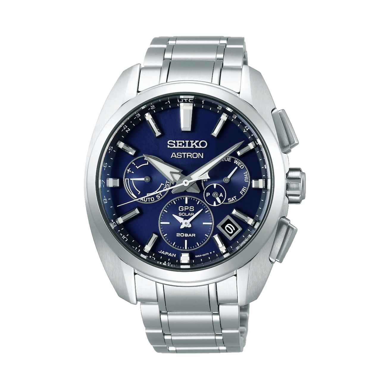 Dit herenhorloge is van het merk Seiko. Het is een duo timer horloge gemaakt van titanium. De diameter van de kast is 42.8 mm en de kast is 15 mm dik.
De verdere specificaties van het horloge zijn als volgt:
Glassoort: saffier glas
Bandbreedte: 19.5
Kastmateriaal: titanium
Waterdichtheid: 20 ATM
Techniek: solar