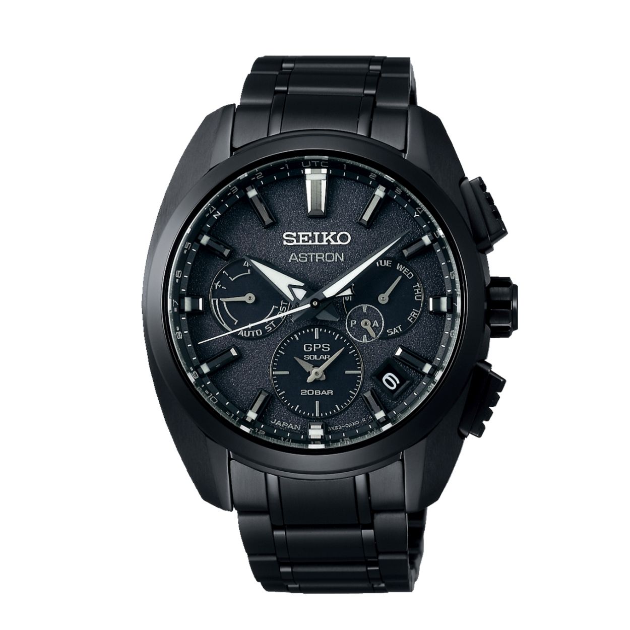 Dit herenhorloge is van het merk Seiko. Het is een duo timer horloge gemaakt van titanium. De diameter van de kast is 42.8 mm en de kast is 15 mm dik.
De verdere specificaties van het horloge zijn als volgt:
Glassoort: saffier glas
Bandbreedte: 19.5
Kastmateriaal: titanium
Waterdichtheid: 20 ATM
Techniek: solar