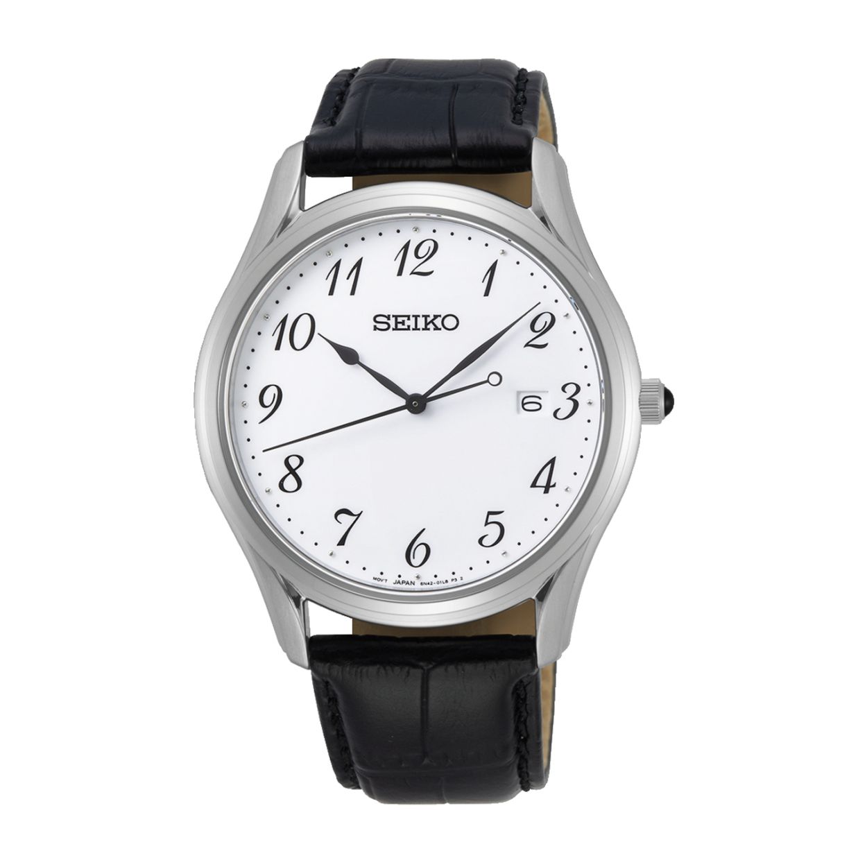 Dit herenhorloge is van het merk Seiko. Het is een analoog horloge gemaakt van leer. De diameter van de kast is 37.8 mm en de kast is 6.2 mm dik.
De verdere specificaties van het horloge zijn als volgt:
Glassoort: hardlex mineraal glas
Bandbreedte: 20
Kastmateriaal: staal
Waterdichtheid: 3 ATM
Techniek: solar