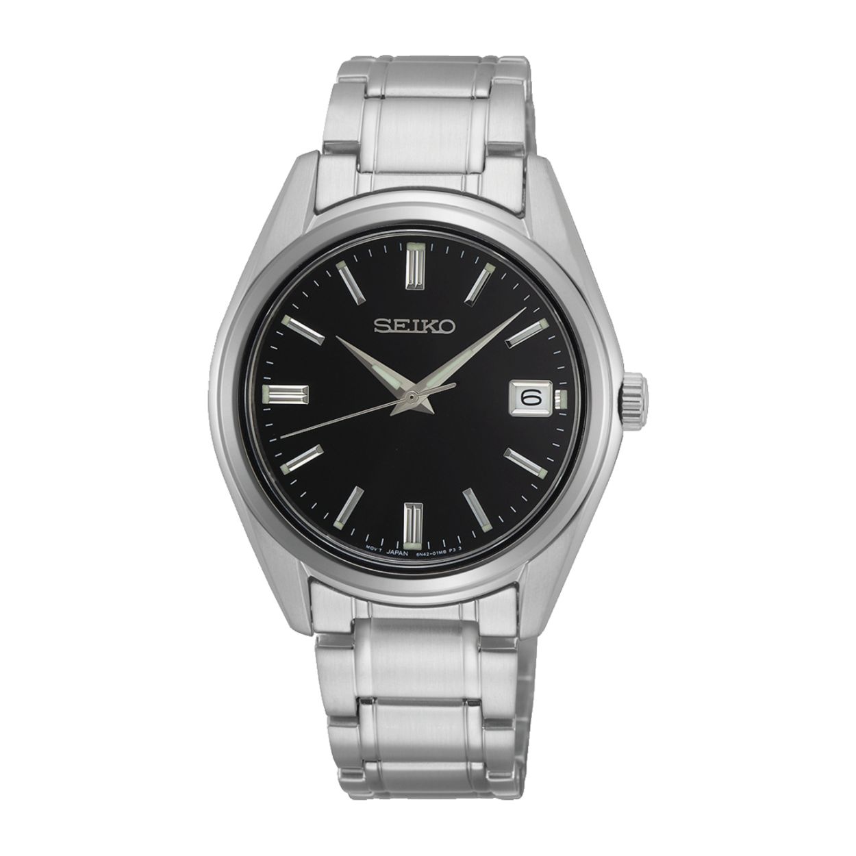 Dit herenhorloge is van het merk Seiko. Het is een analoog horloge gemaakt van staal. De diameter van de kast is 40.2 mm en de kast is 8.5 mm dik.
De verdere specificaties van het horloge zijn als volgt:
Glassoort: saffier glas
Bandbreedte: 20
Kastmateriaal: staal
Waterdichtheid: 10 ATM
Techniek: quartz