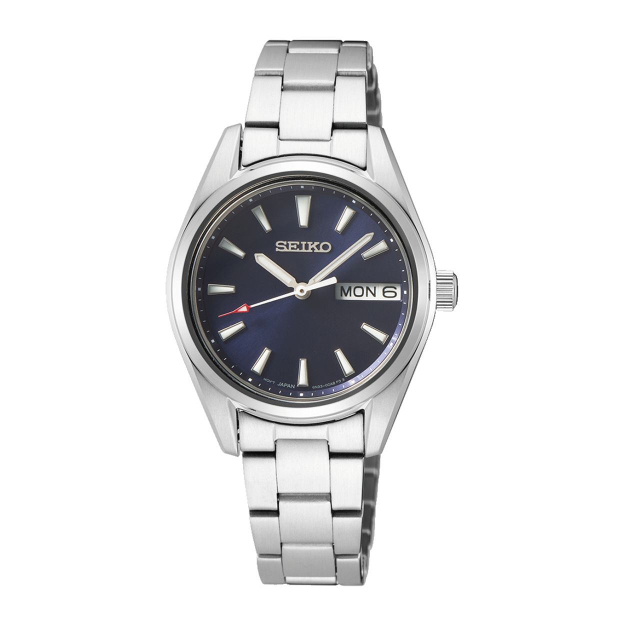 Dit herenhorloge is van het merk Seiko. Het is een analoog horloge gemaakt van staal. De diameter van de kast is 36 mm en de kast is 8.5 mm dik.
De verdere specificaties van het horloge zijn als volgt:
Glassoort: saffier glas
Bandbreedte: 16
Kastmateriaal: staal
Waterdichtheid: 10 ATM
Techniek: quartz
